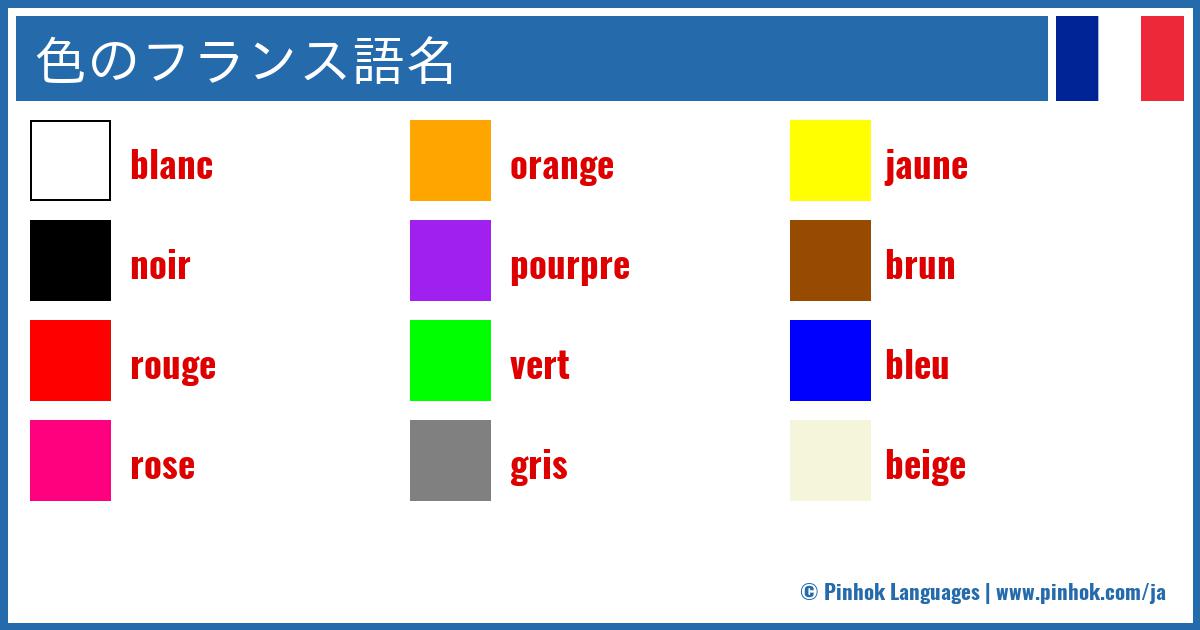 色のフランス語名